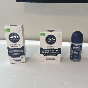 🌈 Mens Nivea 3 Piece Set, anti-perspirant, face moisturizer, after shave balm